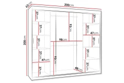 Tallmo Garderobe Med Speil 200x200 cm