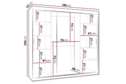 Tallmo Garderobe Med Speil 180x200 cm