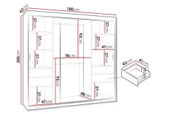 Tallmo Garderobe Med Speil 180x200 cm