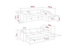 Tareen Sofa med Divan 3-seter