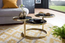 Tarwater Sofabord 58 cm med Oppbevaringshyller Rundt