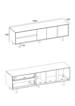 Tavon TV-benk 180x55x45 cm