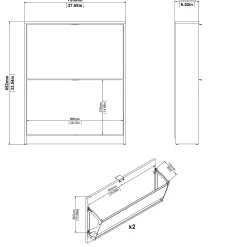Tenor Skoskap med 2 rom 70x16x85 cm