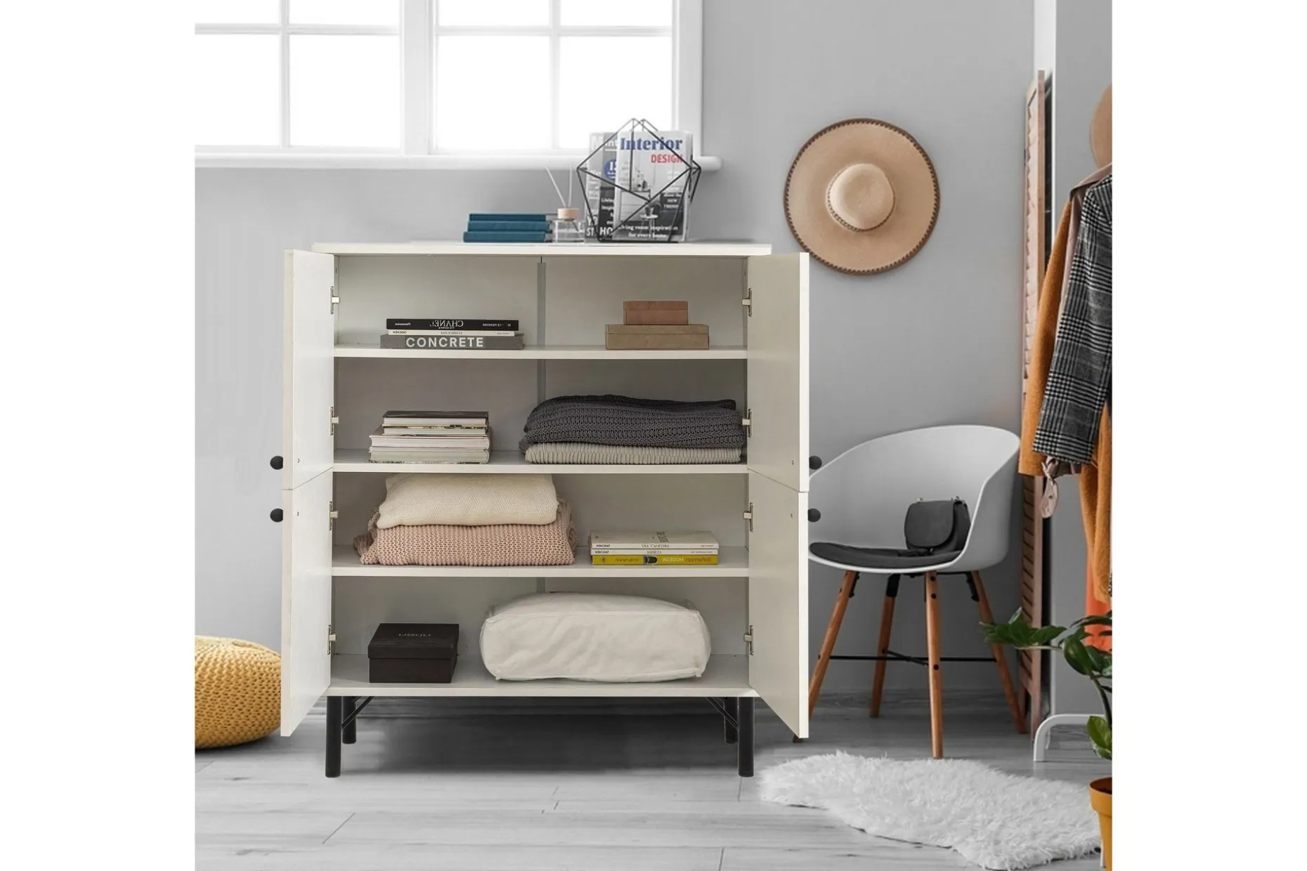 Terrazzo Highboard 95x111 cm Hvit