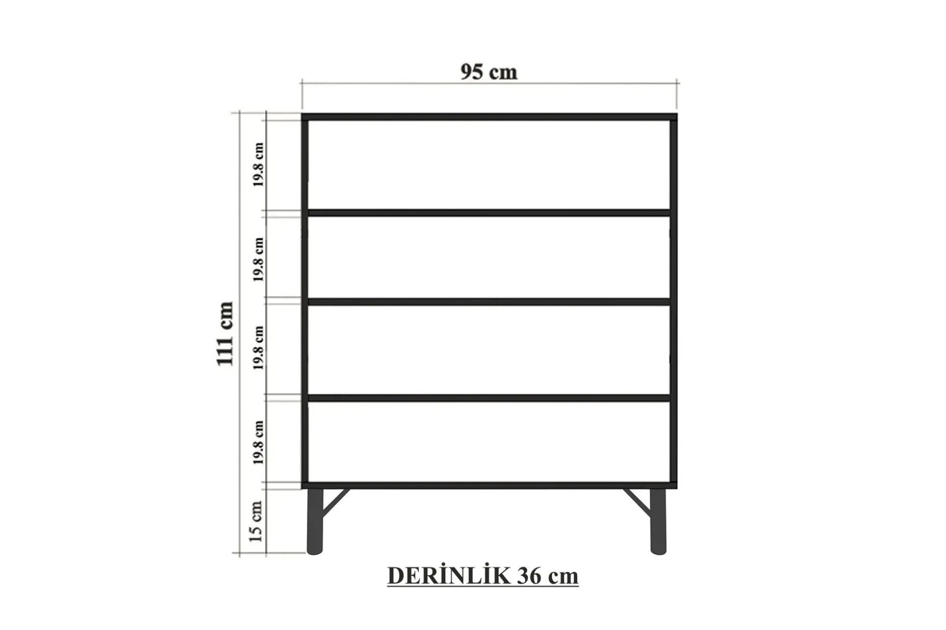 Terrazzo Highboard 95x111 cm Hvit