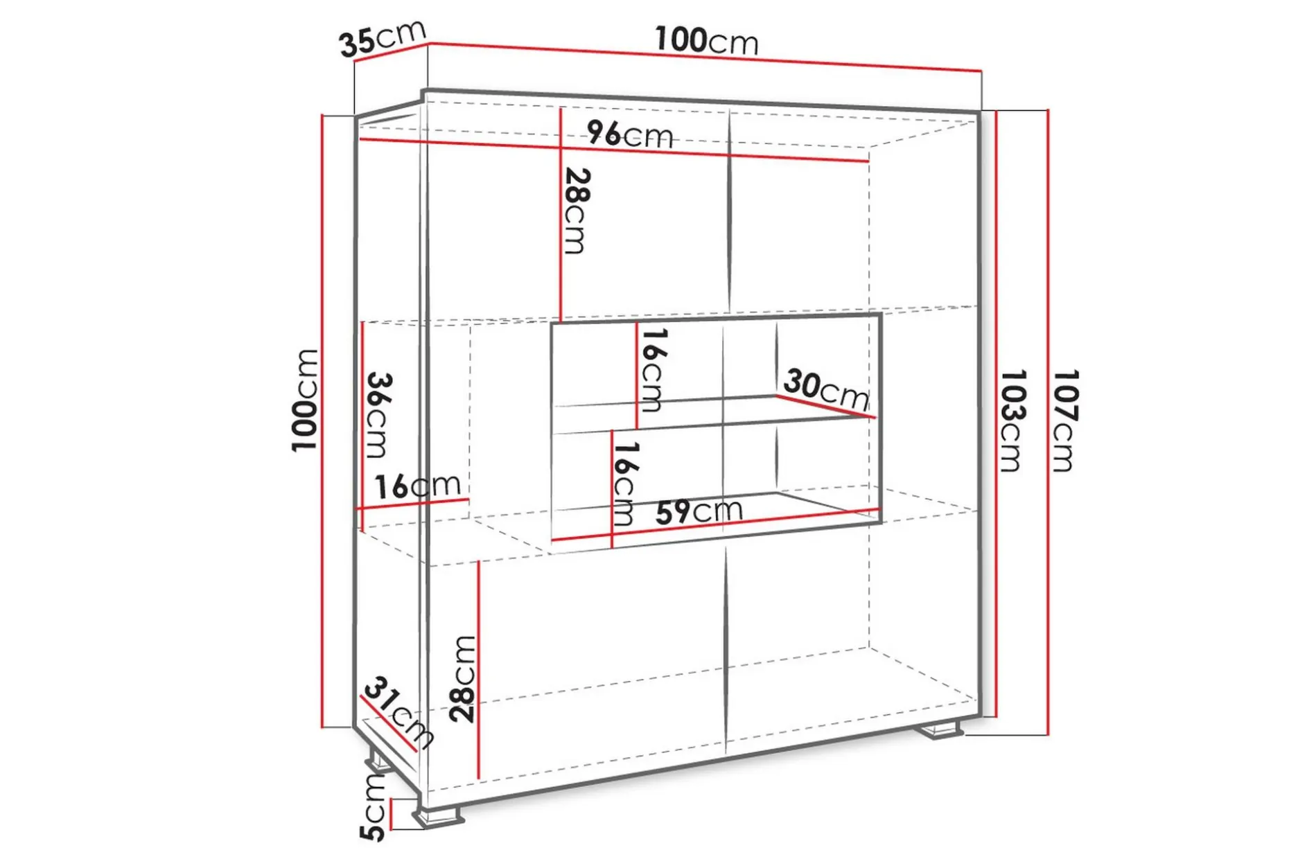 Tessan Skjenk 100 cm