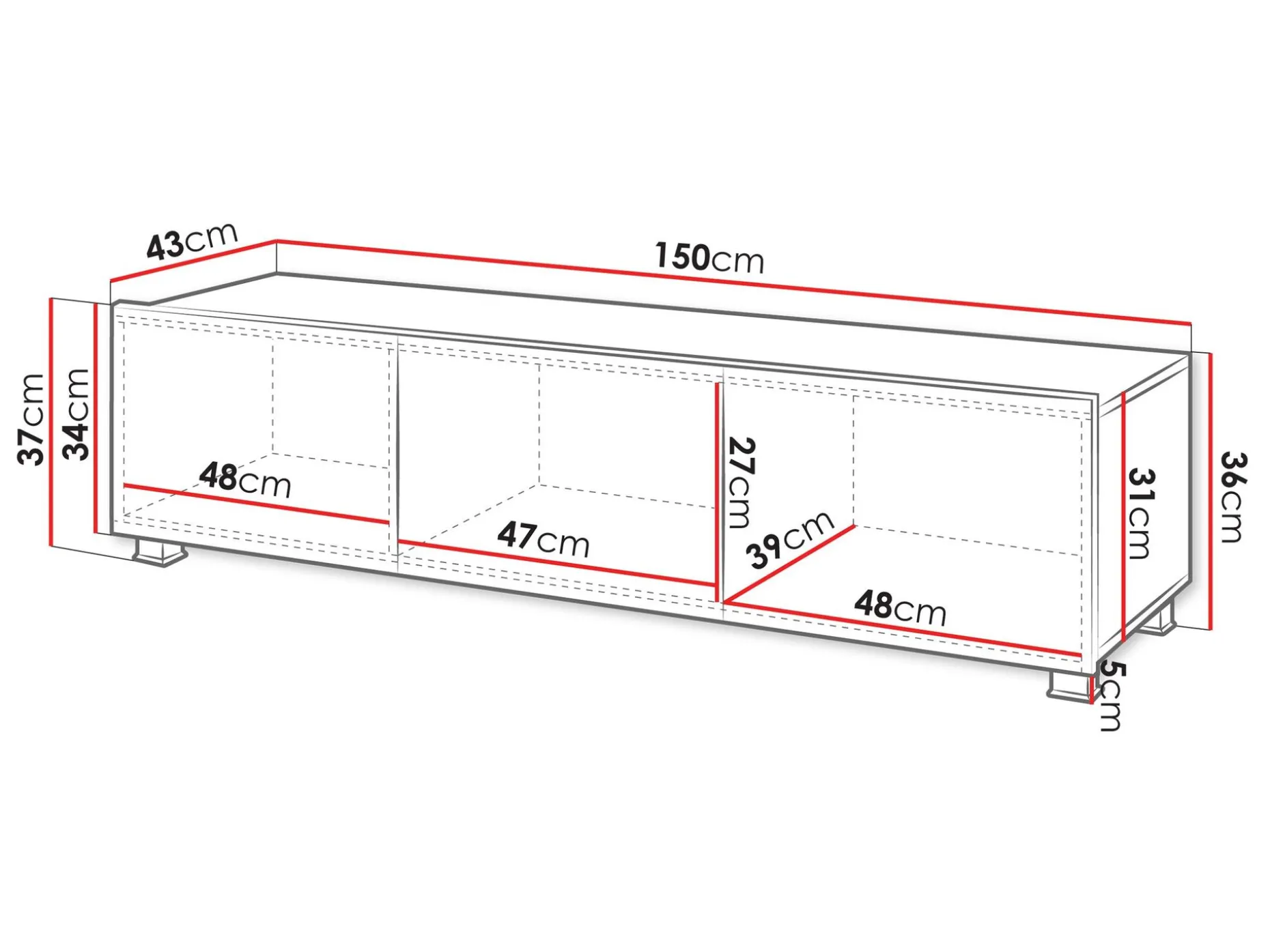 Tessan TV-benk 150 cm