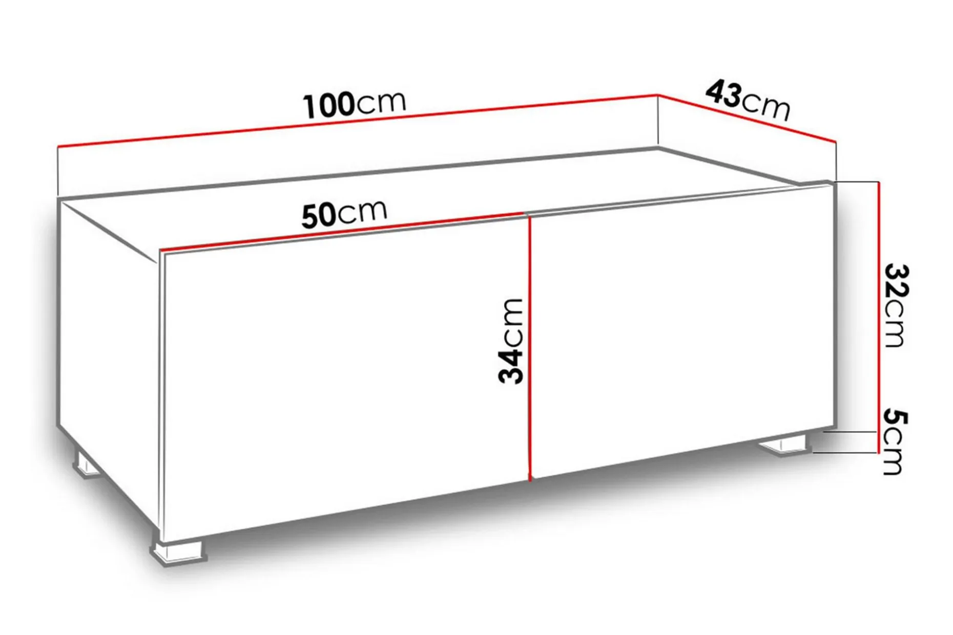 Tessan TV-benk 100 cm Liten