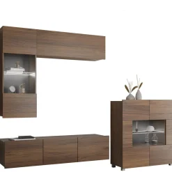 Tessan TV-veggseksjon med LED-belysning
