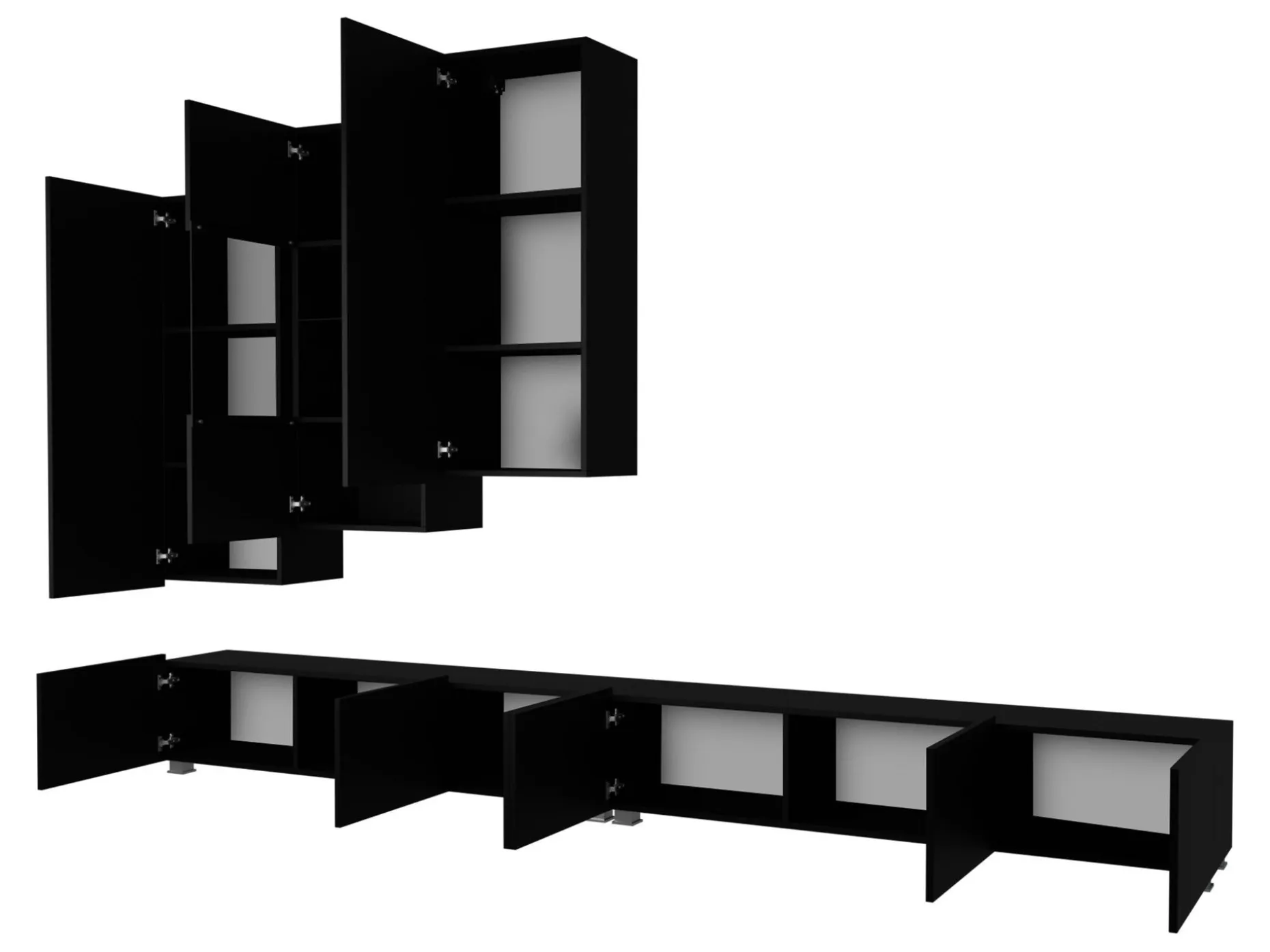 Tessan TV-veggseksjon med LED-belysning