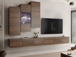 Tessan TV-veggseksjon med LED-belysning