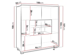Tessan vitrineskap 100x107 cm