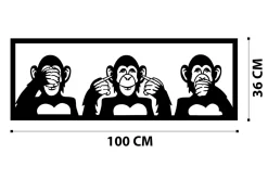 Three Monkeys L Veggdekor