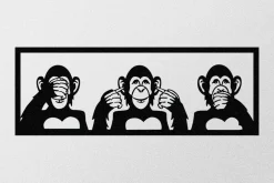 Three Monkeys L Veggdekor
