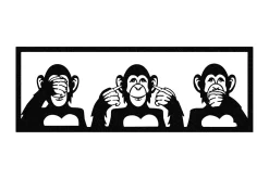 Three Monkeys M Veggdekor