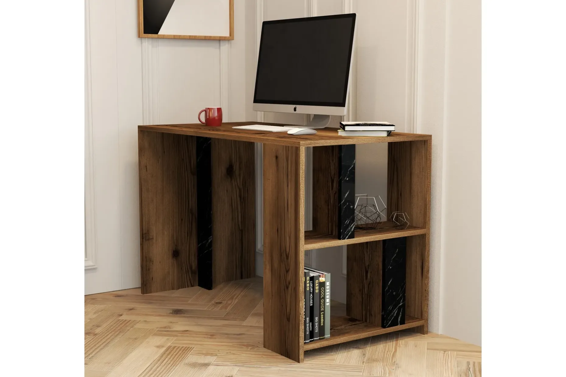 Timiza Skrivebord 120 cm med Oppbevaring Hylle