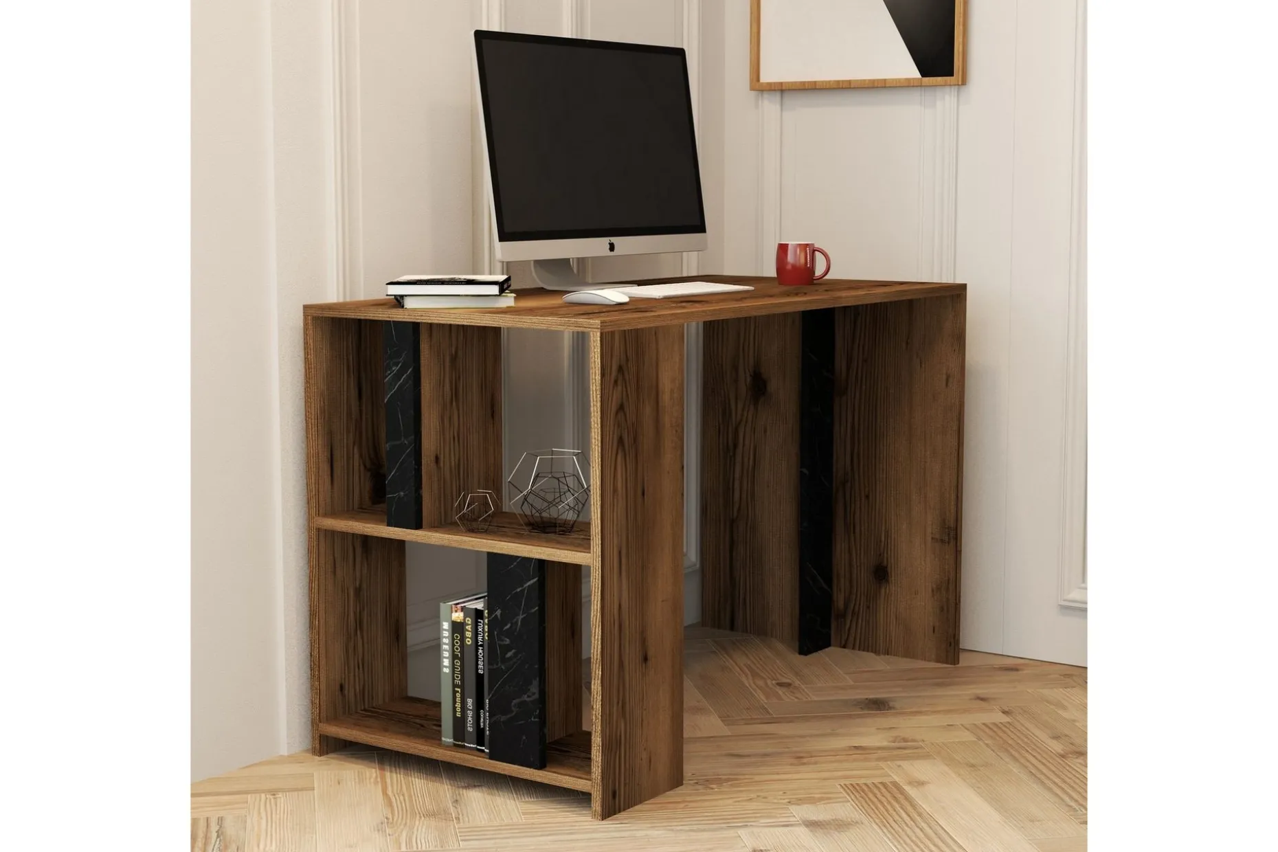 Timiza Skrivebord 120 cm med Oppbevaring Hylle