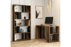 Timiza Skrivebord 120 cm med Oppbevaringshylle + Bokhylle