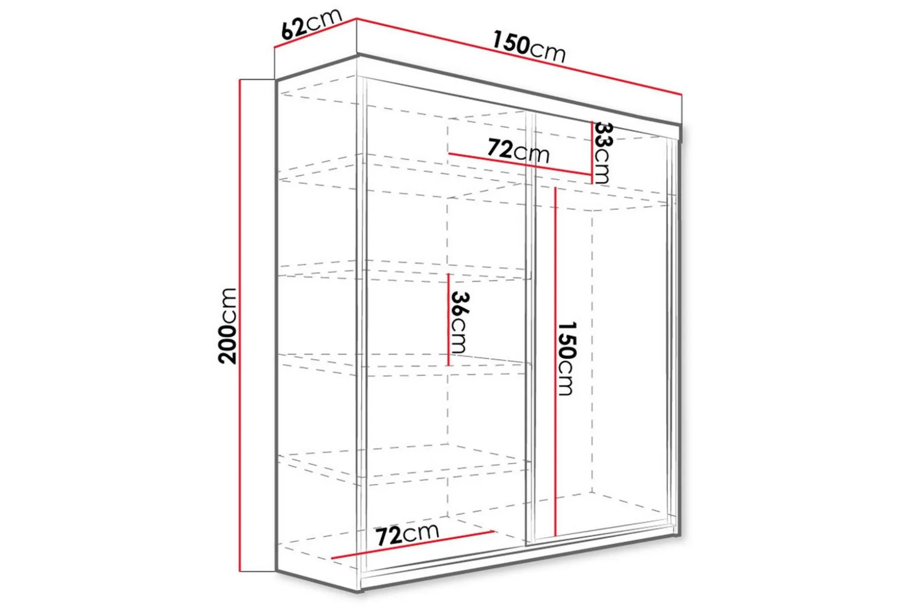Top Garderobe 62x150 cm