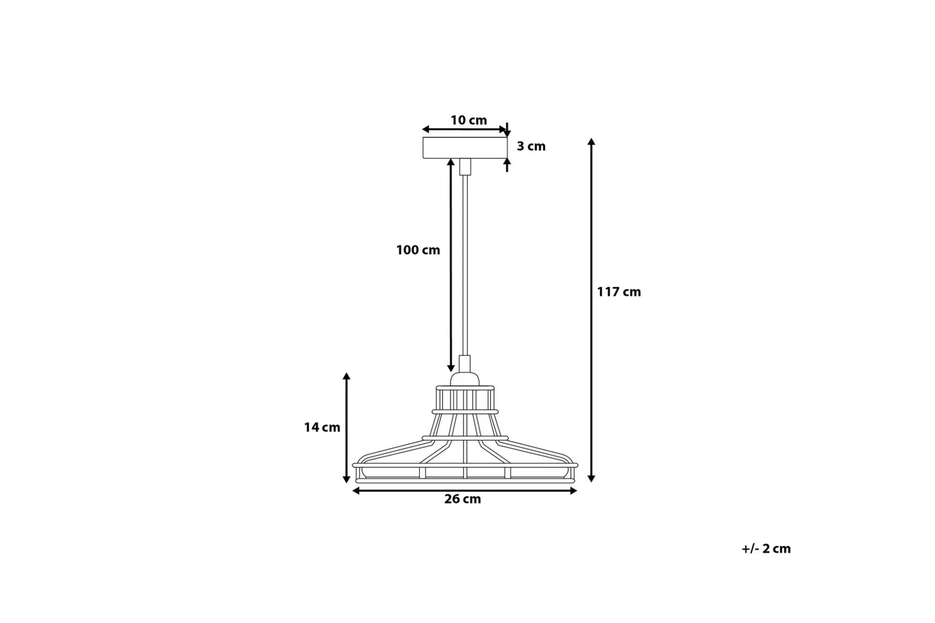 Torre Taklampe 26 cm