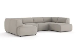 Torvasen 6-seters sofa med dobbeldivan i stoff