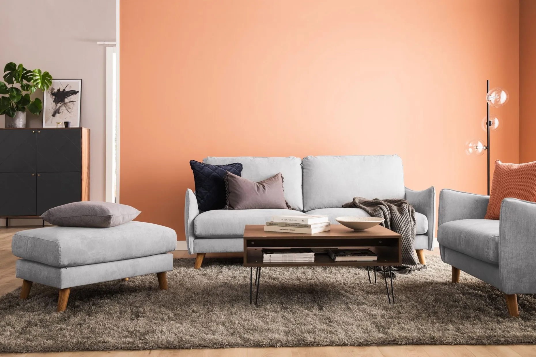 Trend Lyx 3-seters Høyrevendt L-formet Sjeselongsofa i Stoff