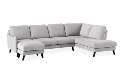 Trend Lyx 4-seters Høyrevendt U-formet Sofa med Divan og Sjeselong i Stoff