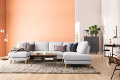 Trend Lyx 4-seters Høyrevendt U-formet Sofa med Divan og Sjeselong i Stoff