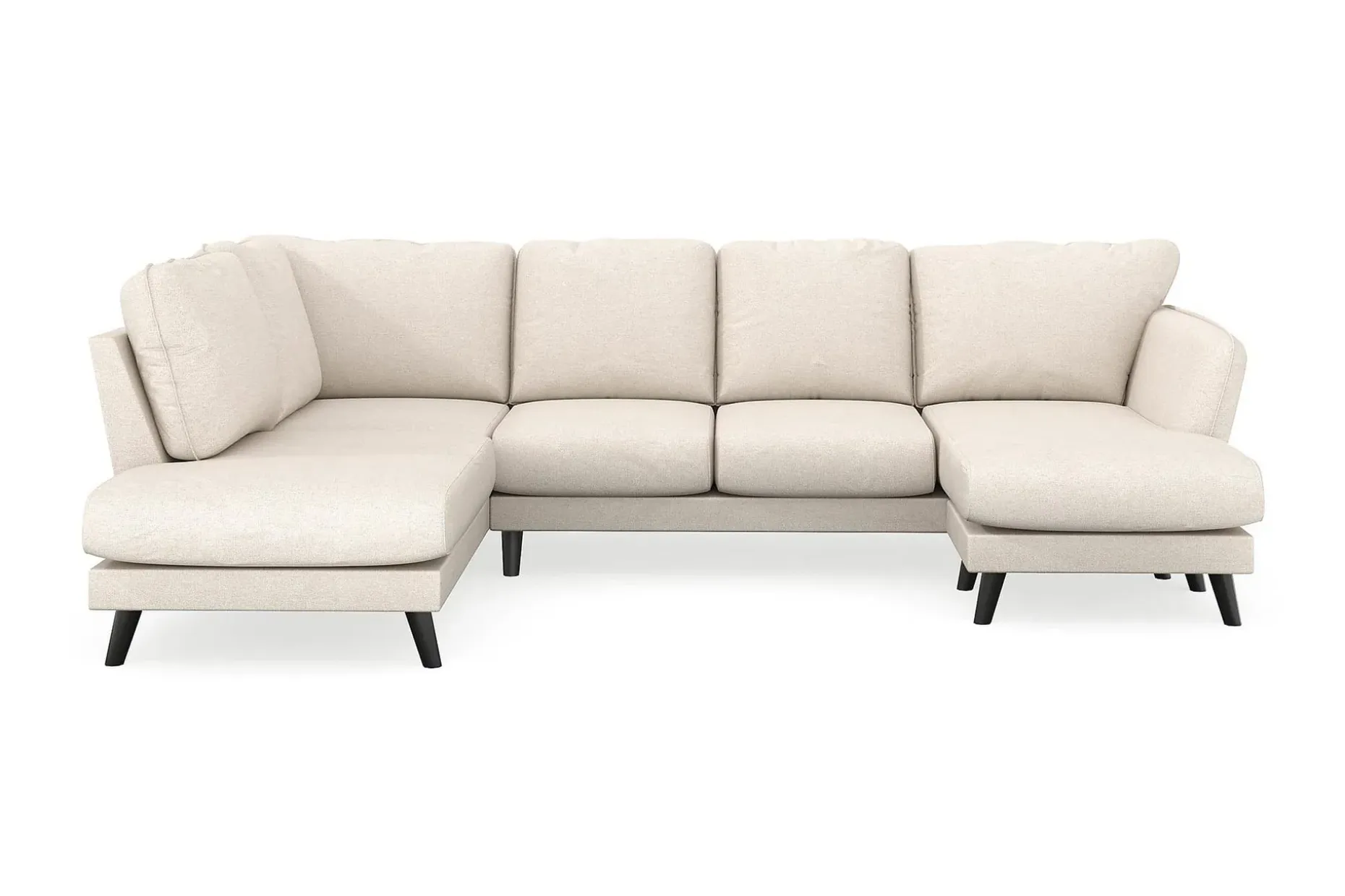 Trend Lyx 4-seters Høyrevendt U-formet Sofa med Divan og Sjeselong i Stoff