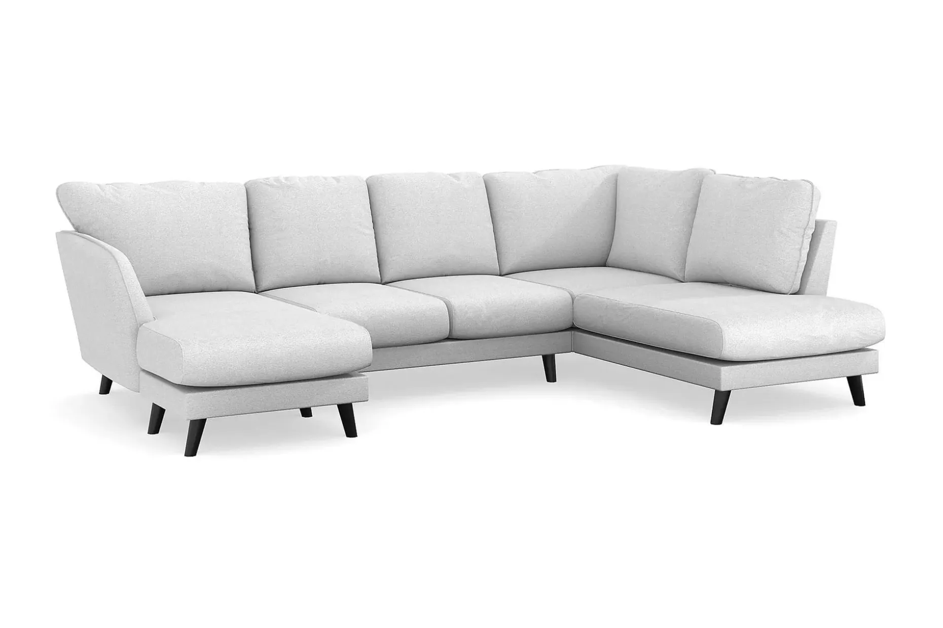 Trend Lyx 4-seters Venstrevendt U-formet Sofa med Divan og Sjeselong i Stoff