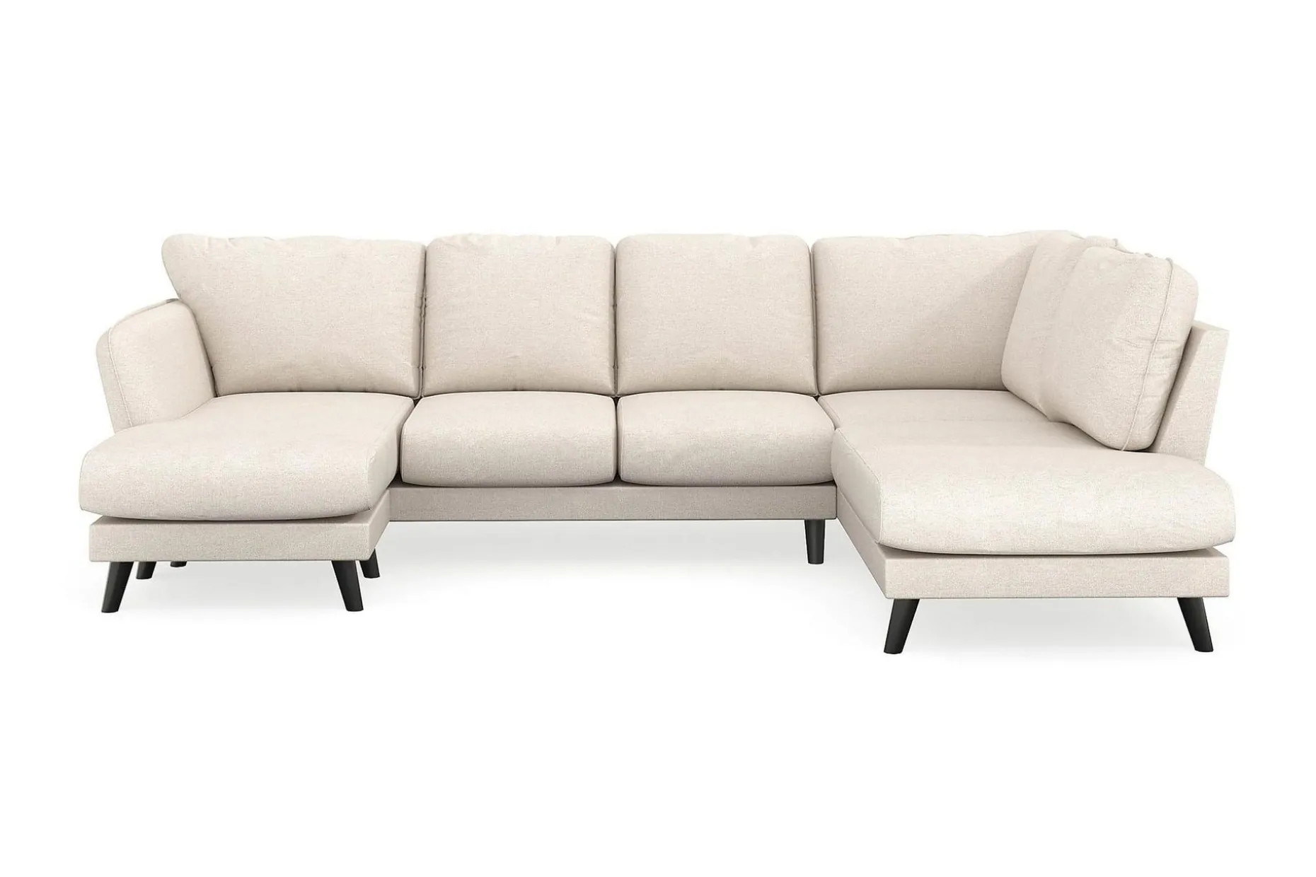 Trend Lyx 4-seters Venstrevendt U-formet Sofa med Divan og Sjeselong i Stoff