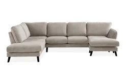 Trend Lyx 4-seters Venstrevendt U-formet Sofa med Divan og Sjeselong i Stoff