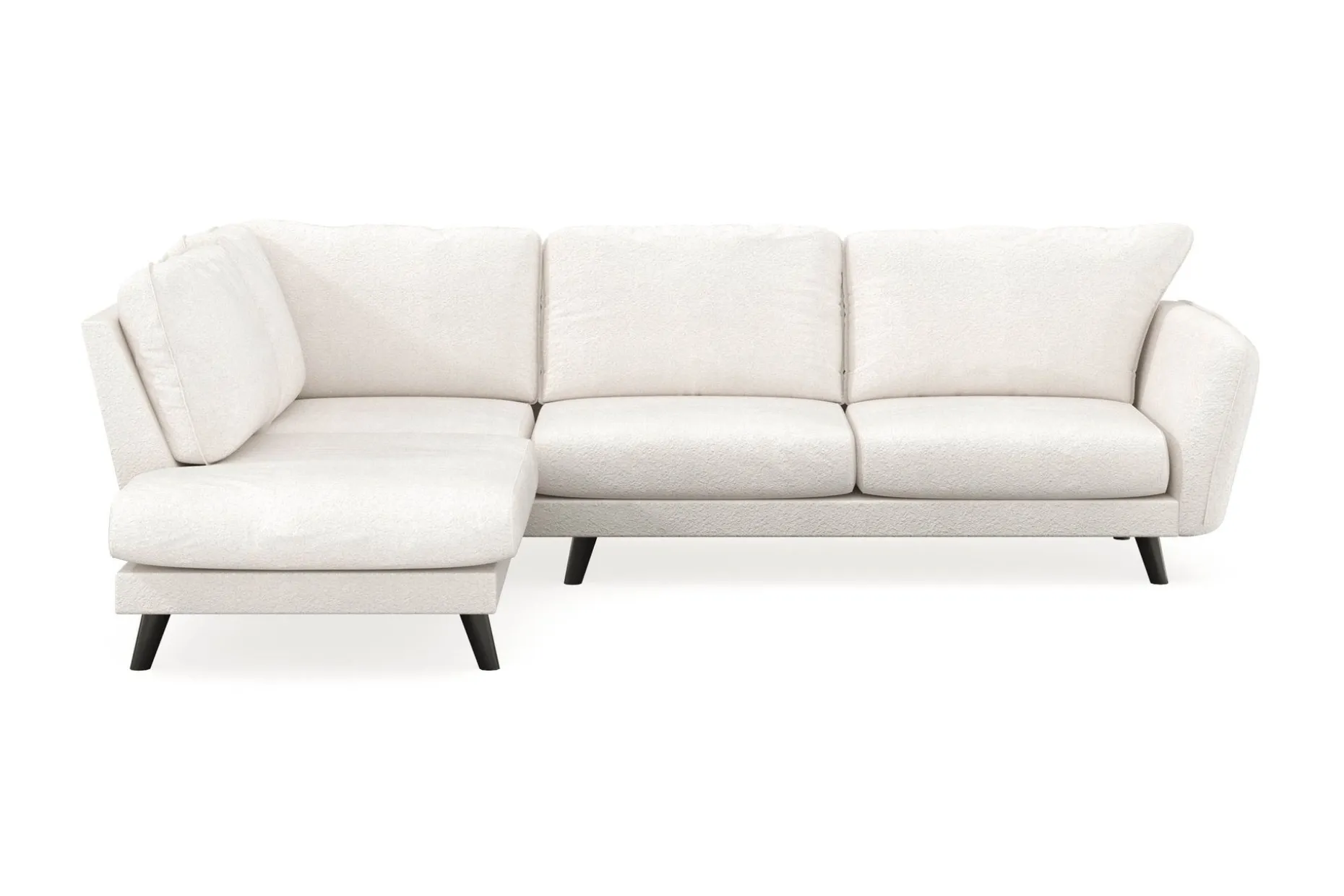 Trend Lyx 4-seters Venstrevendt L-formet Sjeselongsofa i Bouclé