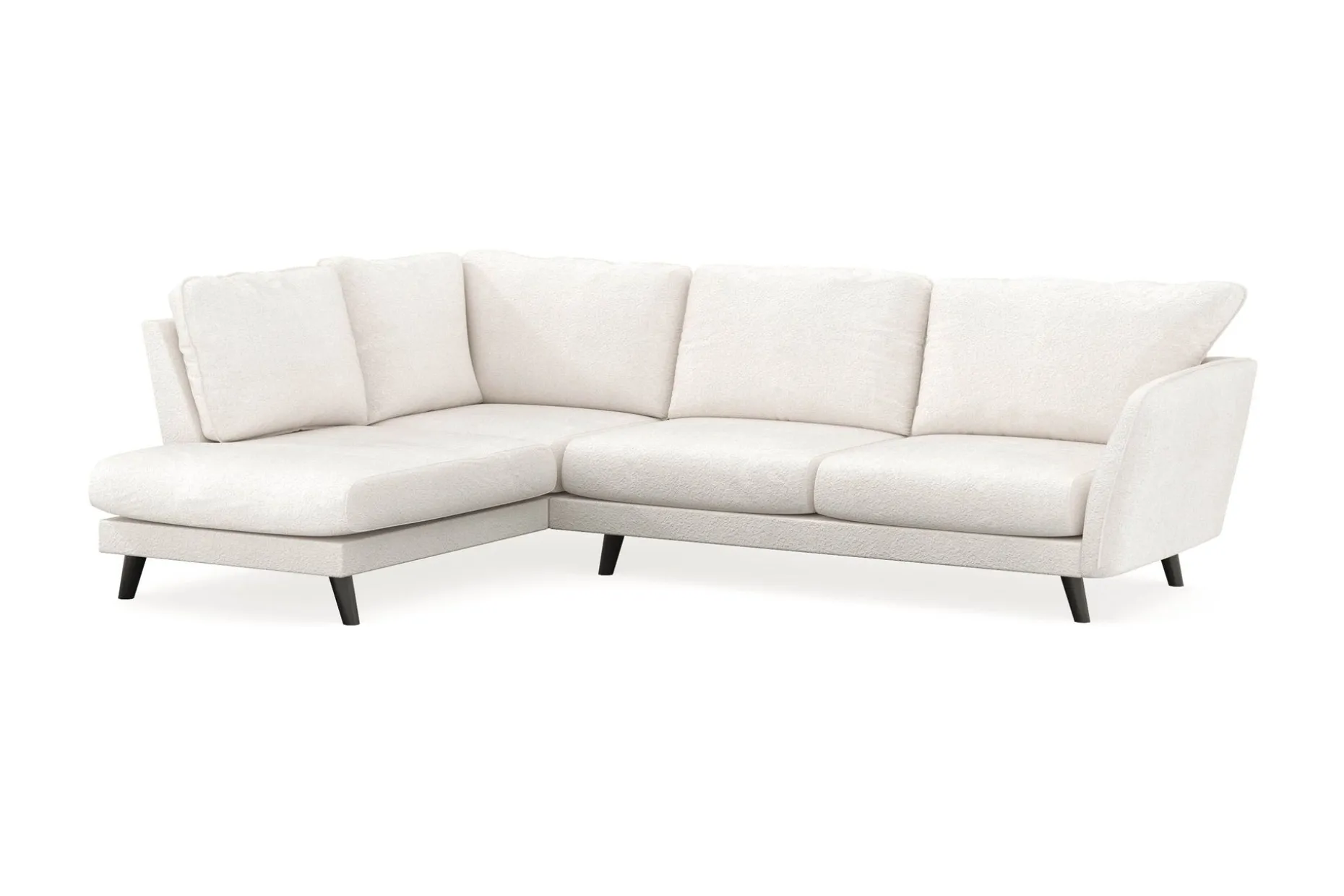 Trend Lyx 4-seters Venstrevendt L-formet Sjeselongsofa i Bouclé