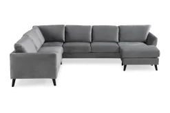 Trend 5-seters Høyrevendt L-formet Hjørnesofa med Divan i Fløyel