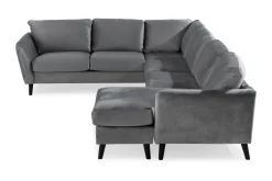 Trend 5-seters Høyrevendt L-formet Hjørnesofa med Divan i Fløyel