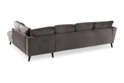 Trend 4-seters Høyrevendt U-formet Sofa med Divan og Sjeselong i Fløyel