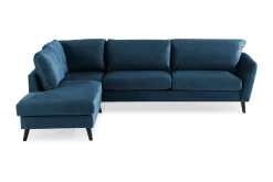 Trend 4-seters Venstrevendt L-formet Sjeselongsofa i Fløyel