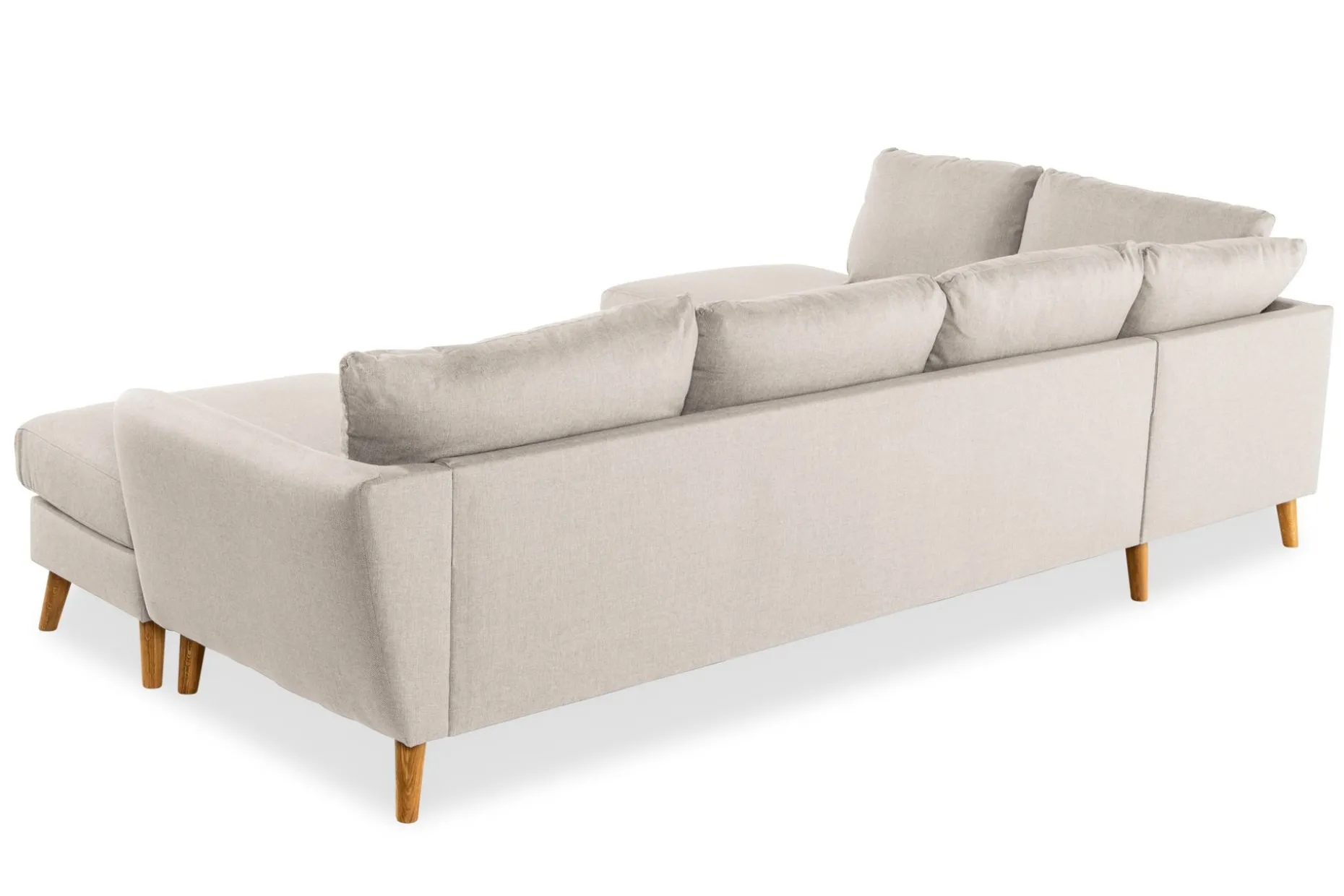 Trend 4-seters Venstrevendt U-formet Sofa med Divan og Sjeselong i Stoff