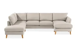 Trend 4-seters Venstrevendt U-formet Sofa med Divan og Sjeselong i Stoff