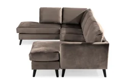 Trend 4-seters Venstrevendt U-formet Sofa med Divan og Sjeselong i Fløyel