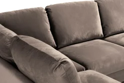 Trend 4-seters Venstrevendt U-formet Sofa med Divan og Sjeselong i Fløyel