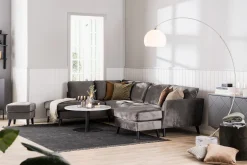 Trend 5-seters Venstrevendt U-formet Hjørnesofa med Divan i Fløyel