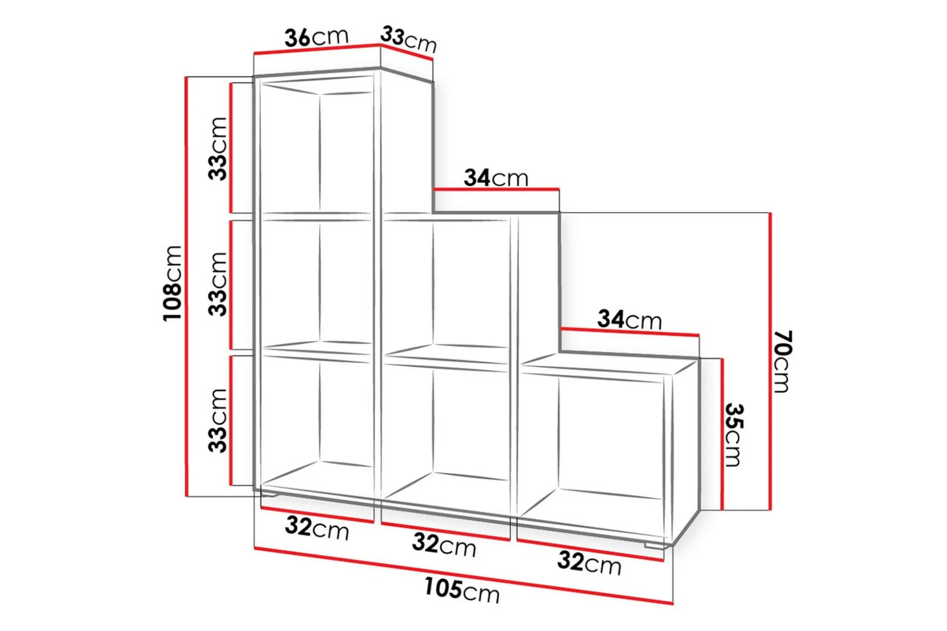 Trio Hylle 105x33x108 cm
