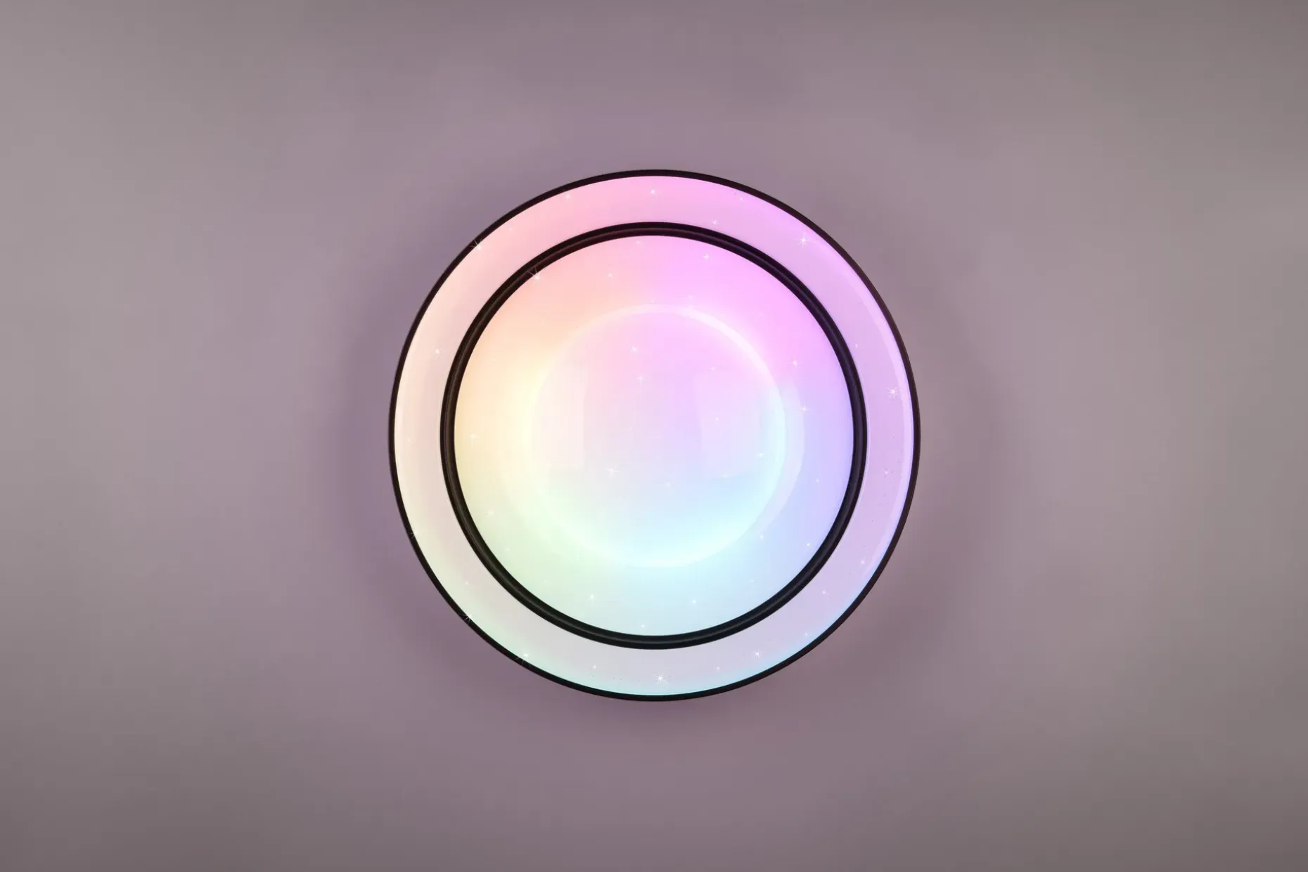 Trio Lighting Arco LED plafond matt svart starlight RGBW