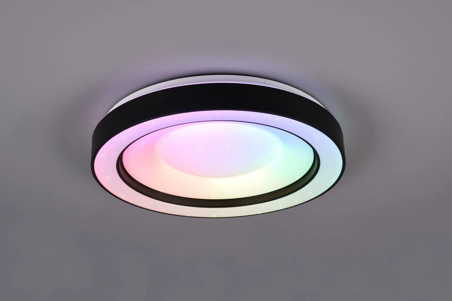 Trio Lighting Arco LED plafond matt svart starlight RGBW