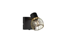 Trio Lighting Ardon spotlight 1L E14 matt svart/polert messing