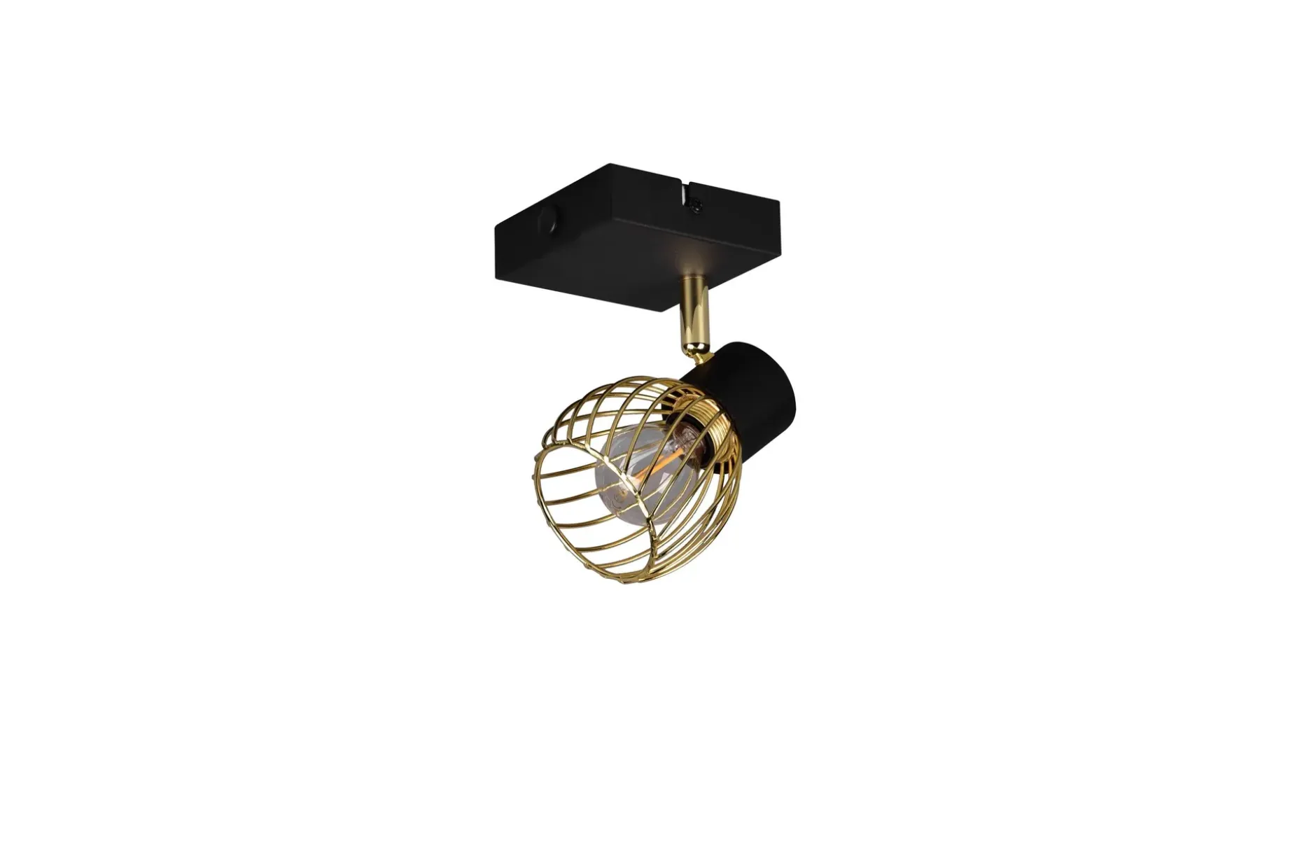 Trio Lighting Ardon spotlight 1L E14 matt svart/polert messing