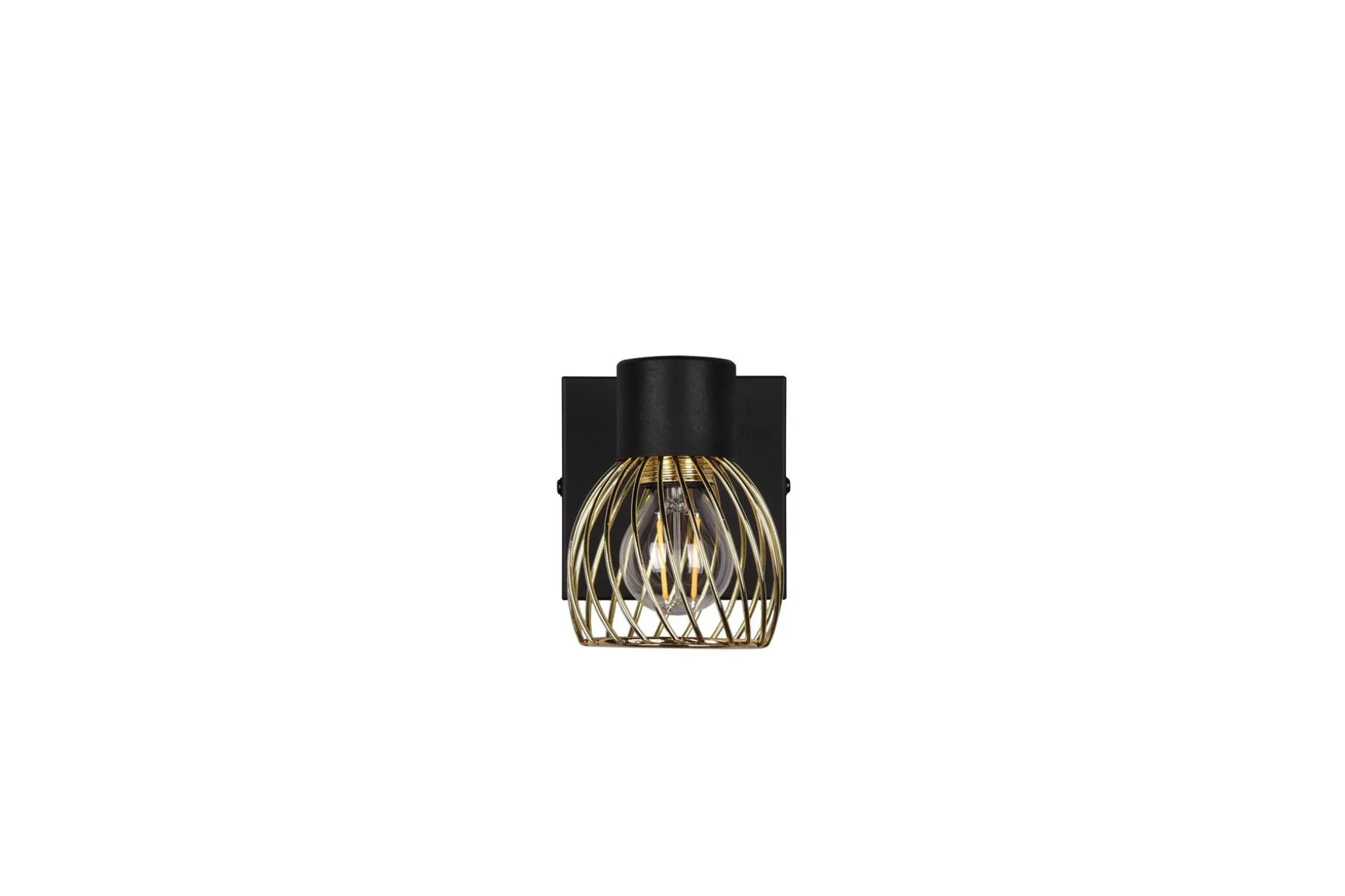Trio Lighting Ardon spotlight 1L E14 matt svart/polert messing