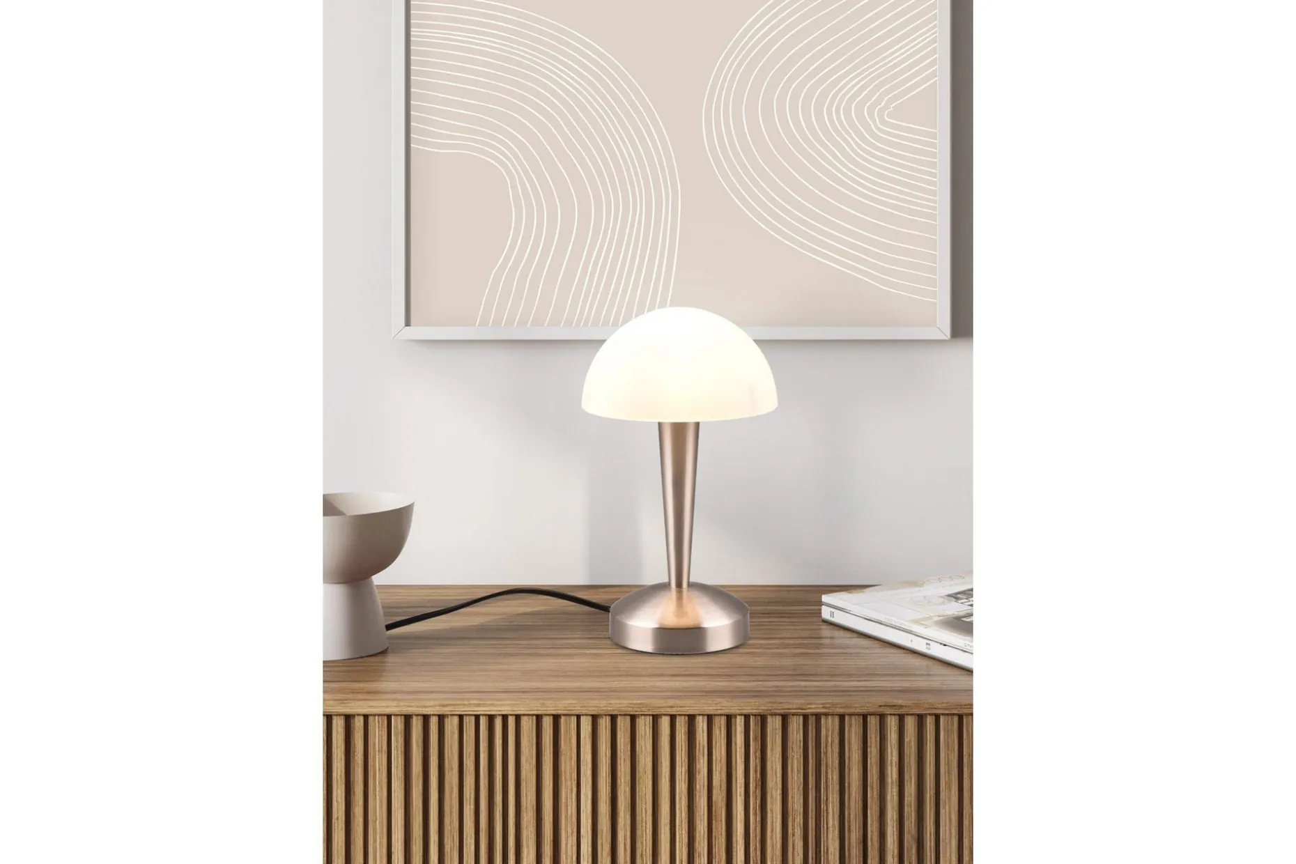 Trio Lighting Canaria bordlampe E14 (inkl.) børstet stål
